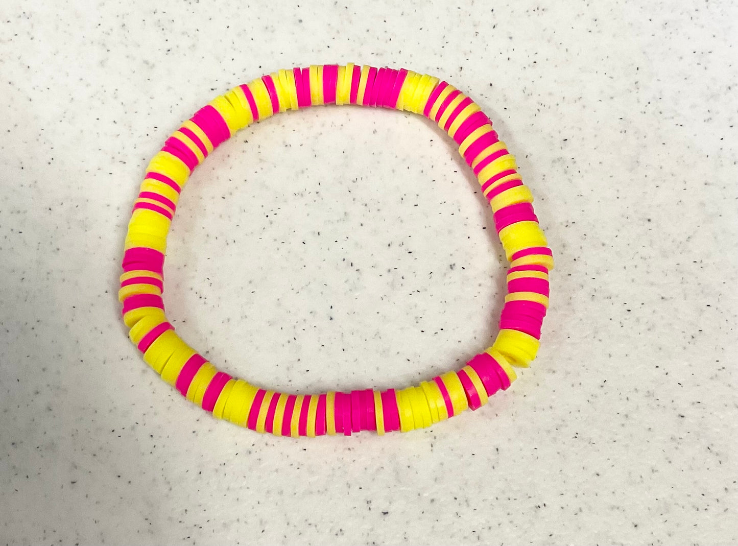 Pink lemonade clay bracelet