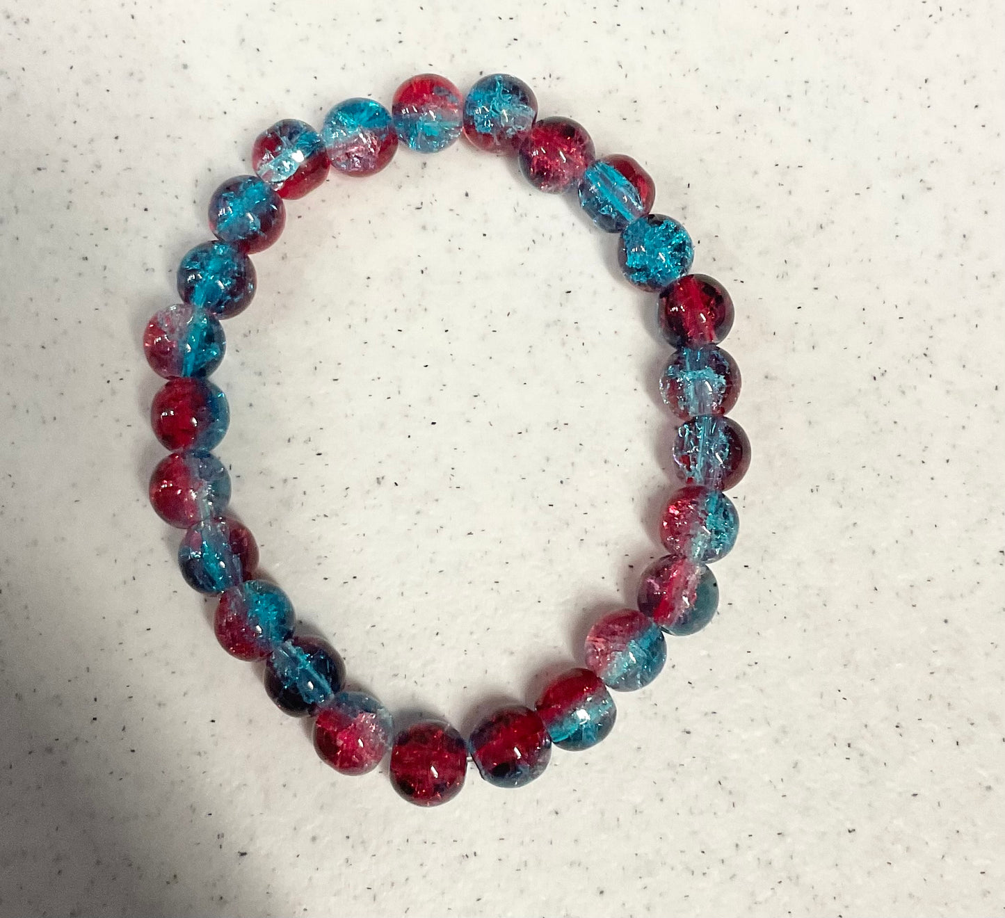 Firecracker glass beaded bracelet