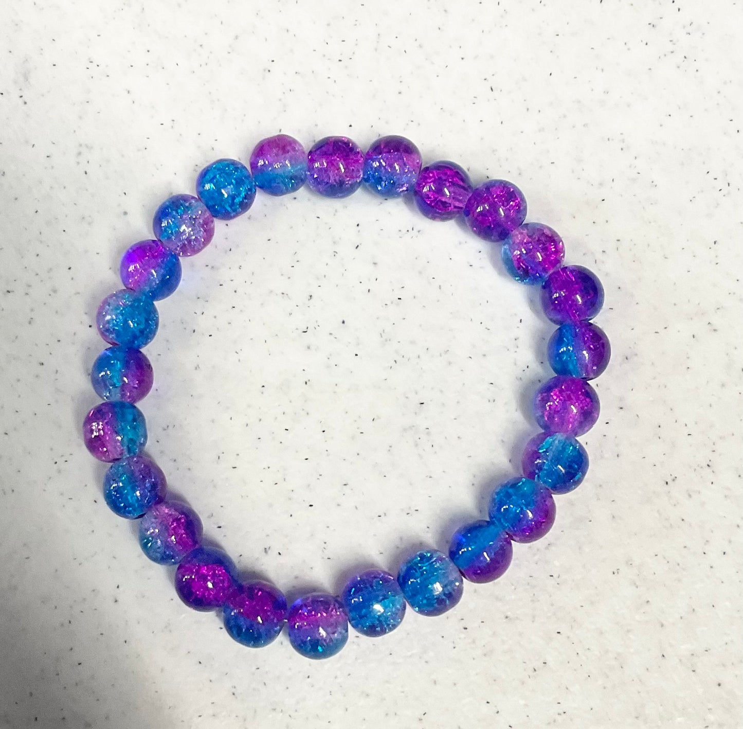 Castle glow glass beaded bracelet