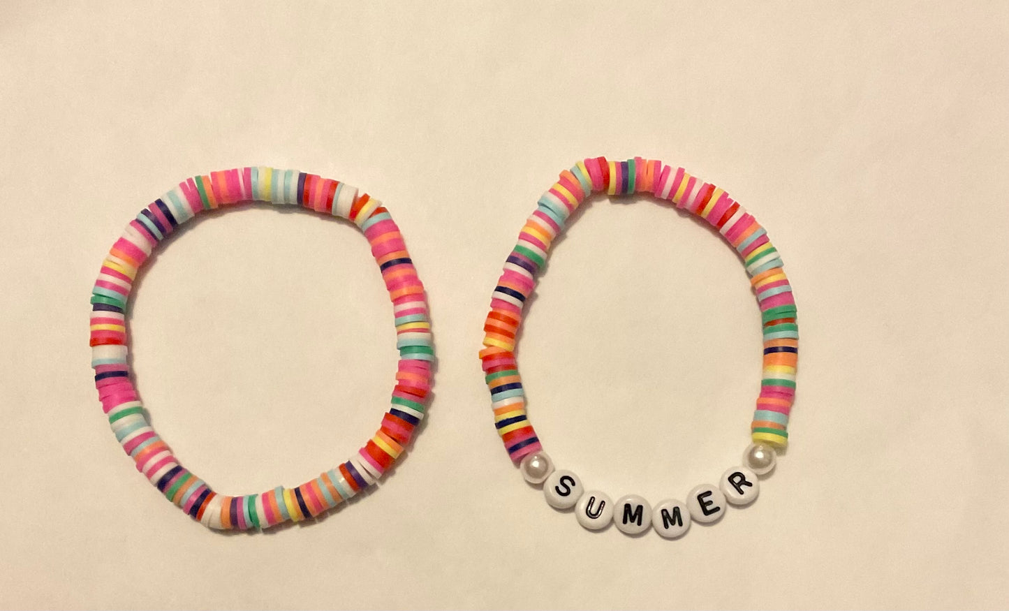 Summer time clay beaded bracelet set