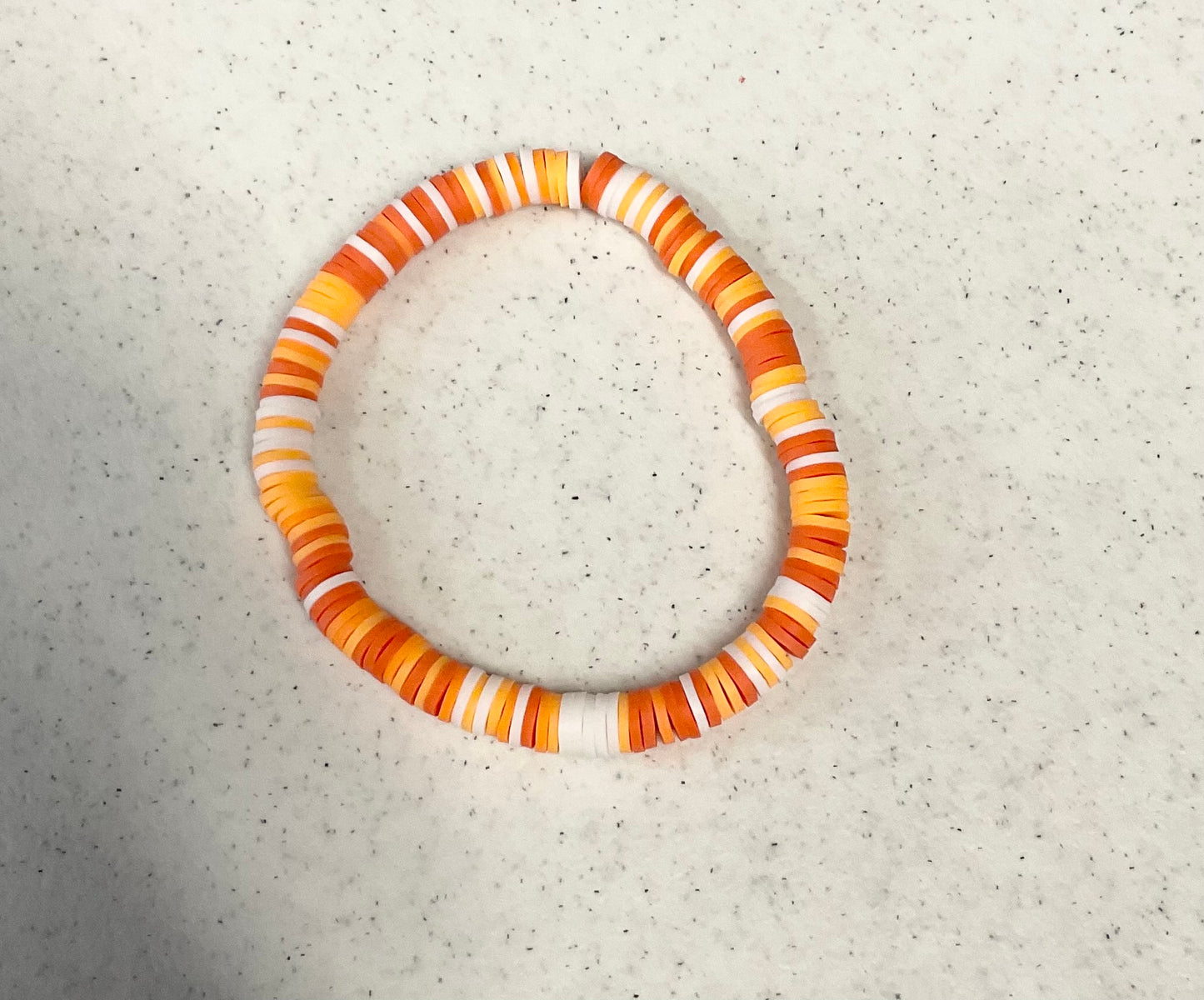 Creamsicle clay beaded bracelet