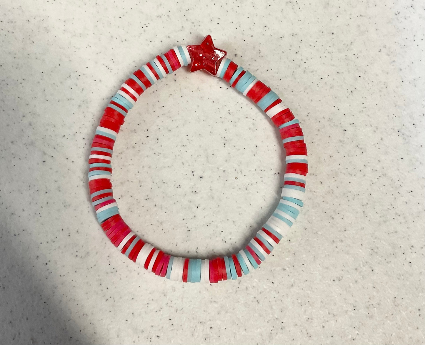 Firecracker clay beaded bracelet set