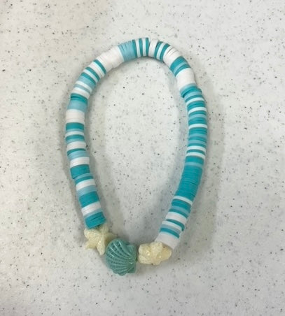 Seashell clay beaded bracelet